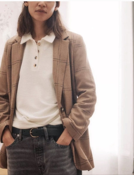 Madewell Tops - Madewell Jaquard Ottoman Polo Top